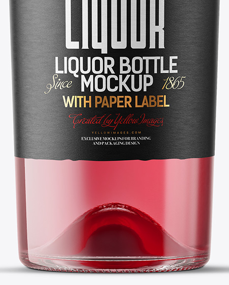 Clear Glass Liquor Bottle Mockup