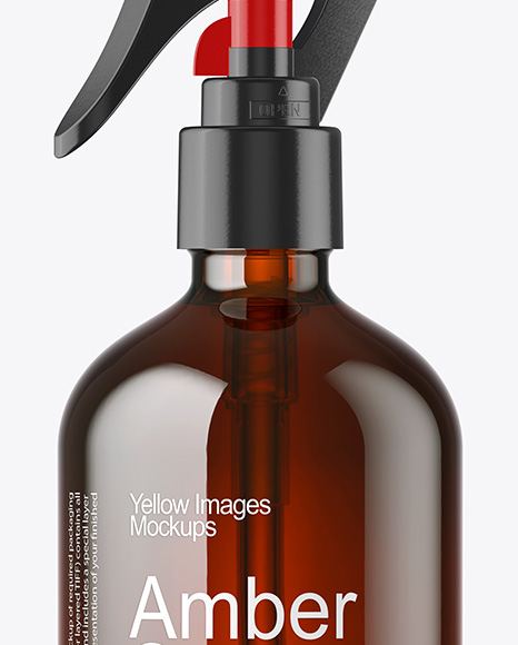 Amber Spray Bottle Mockup