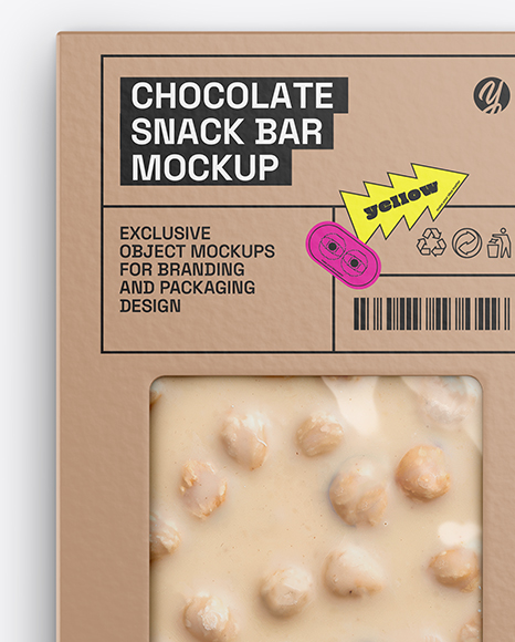 White Chocolate Bar with Nuts Mockup