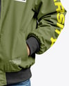 Man in Sunglasses Wearing Bomber Jacket and Jeans Mockup