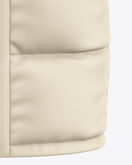 Men's Long Hooded Down Jacket Mockup - Front View