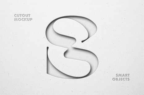 Carved Paper Mockup - Text effect photoshop