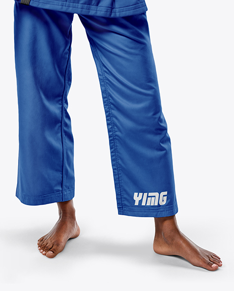 Black Woman Wearing a Jiu Jitsu Gi Uniform Mockup