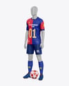 Full Soccer Kit w/ Mannequin Mockup - Half Side View
