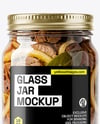 Glass Jar with Canned Stewed Meat Mockup