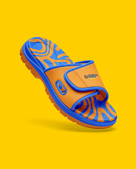 Floating Velcro Slide Sandal Mockup
