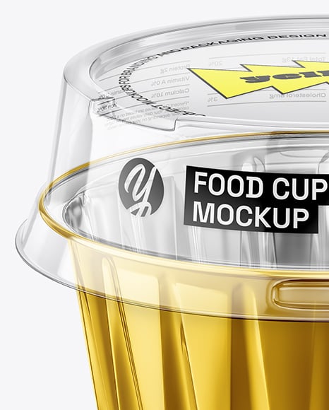 Aluminium Foil Cup with Clear Plastic Cup Mockup