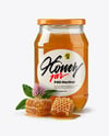 Clear Glass Jar with Clover Honey Mockup