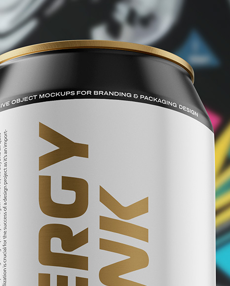 12oz Aluminium Can with Matte Finish on the Block Mockup