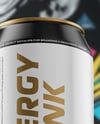 12oz Aluminium Can with Matte Finish on the Block Mockup