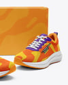 Running Shoes with Box Mockup