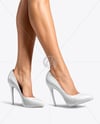 Pair of Stilettos on Woman's Legs Mockup