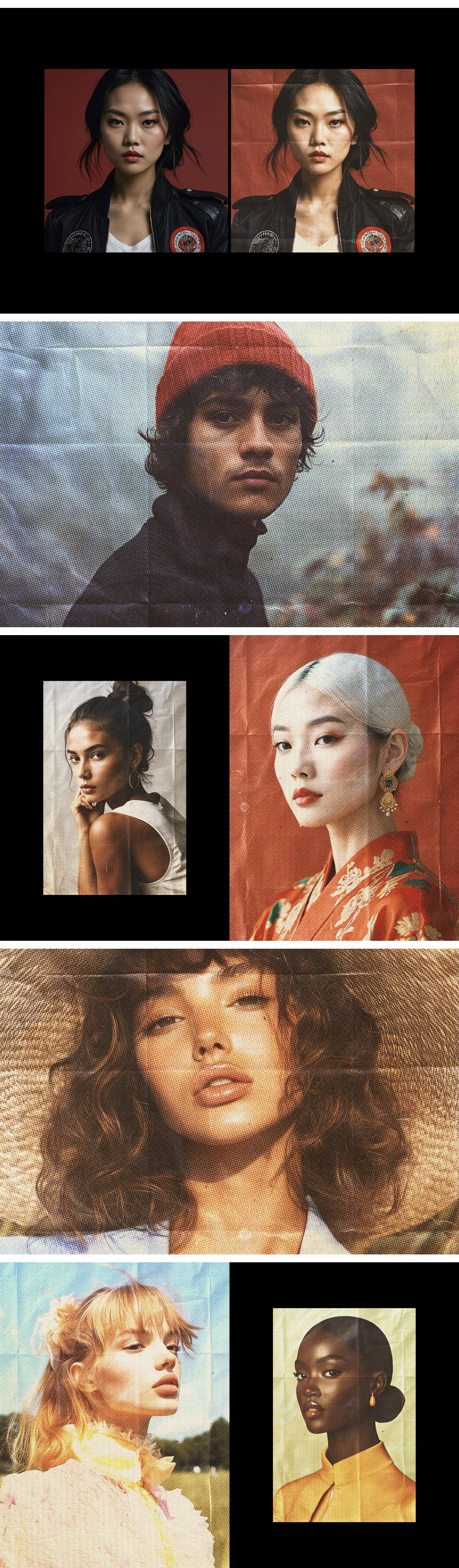 Halftone Crumpled Paper Photo Effect