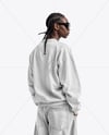 Black Man Wearing an Oversize Sweatshirt and Wide Jeans Mockup