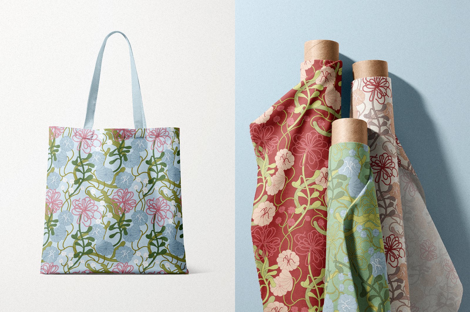 Floral Blossom. Seamless patterns