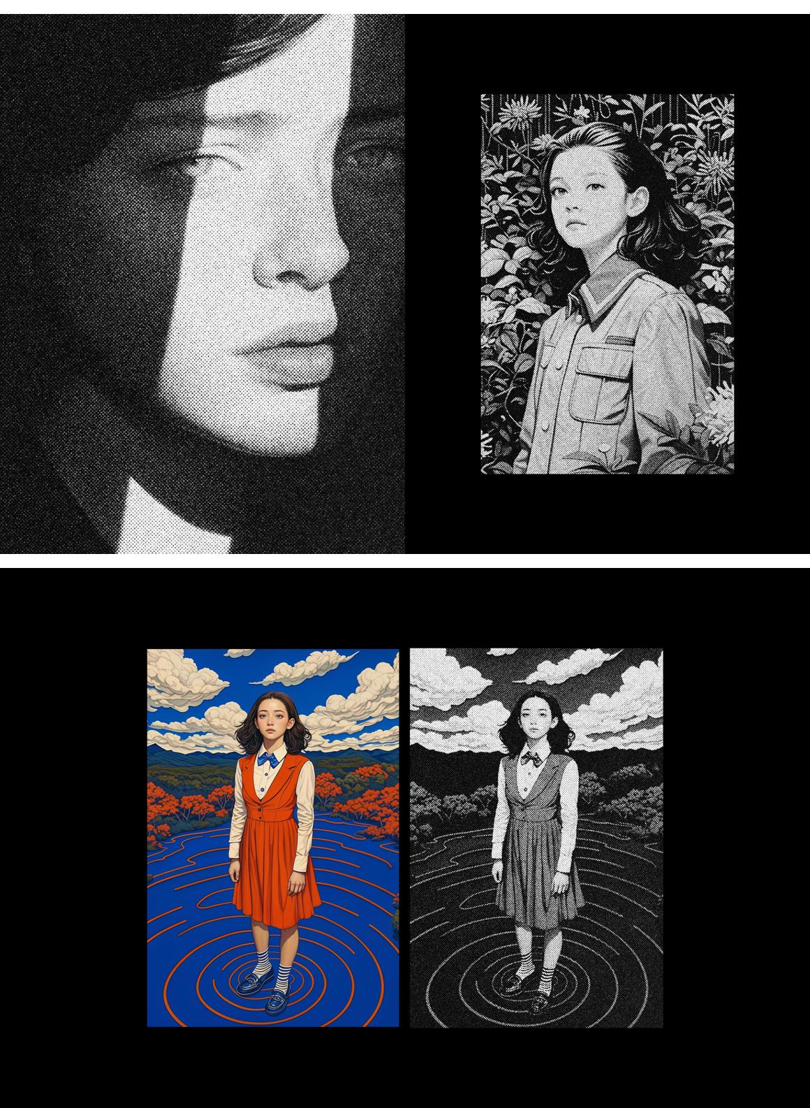 Vintage Riso Print Poster Photo Effect