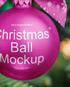 Metallic Christmas Ball with Bow Mockup