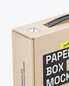 Kraft Paper Box with Plastic Handle Mockup