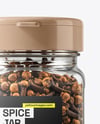 Square Plastic Jar with Whole Cloves Mockup