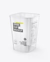Clear Plastic Cup with Paper Holder Mockup