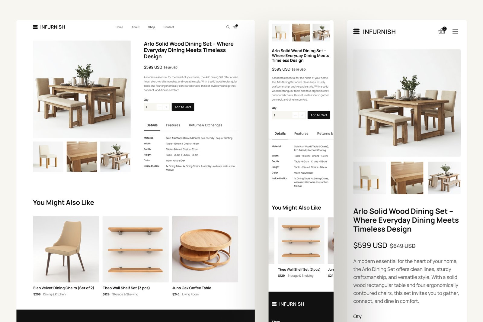 Infurnish - Furniture E-Commerce Website UI Figma Template