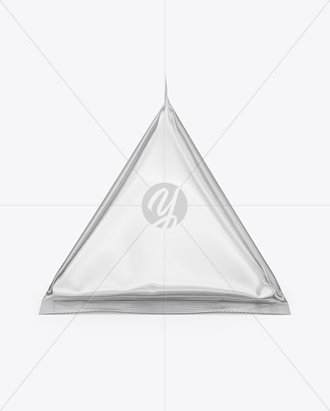 Glossy Metallic Triangular Package Mockup
