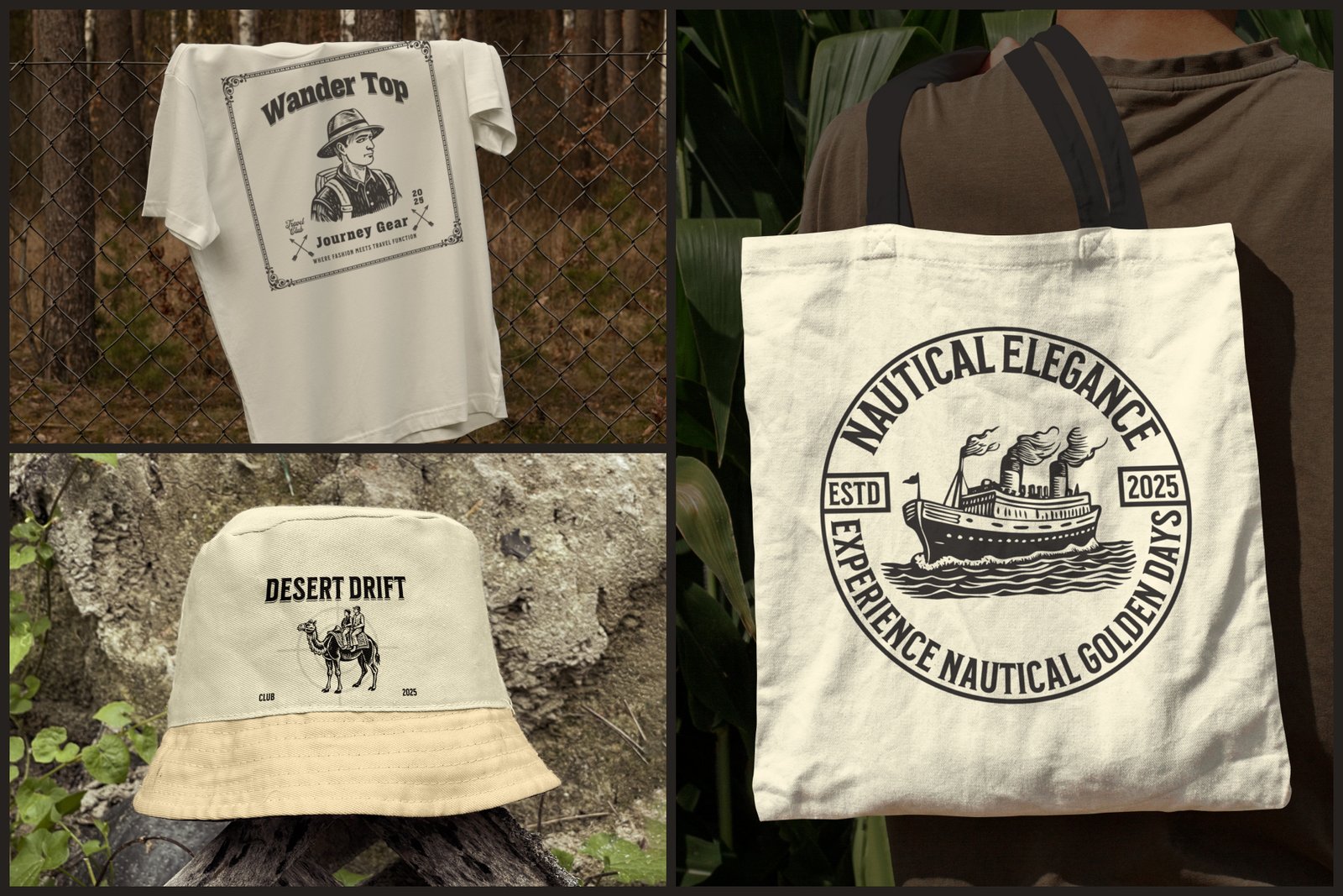 Vintage Travel Illustration Set