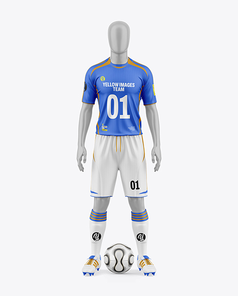Full Soccer Kit w/ Mannequin Mockup – Front View
