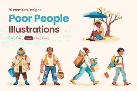 Illustration Poor People - Graphics