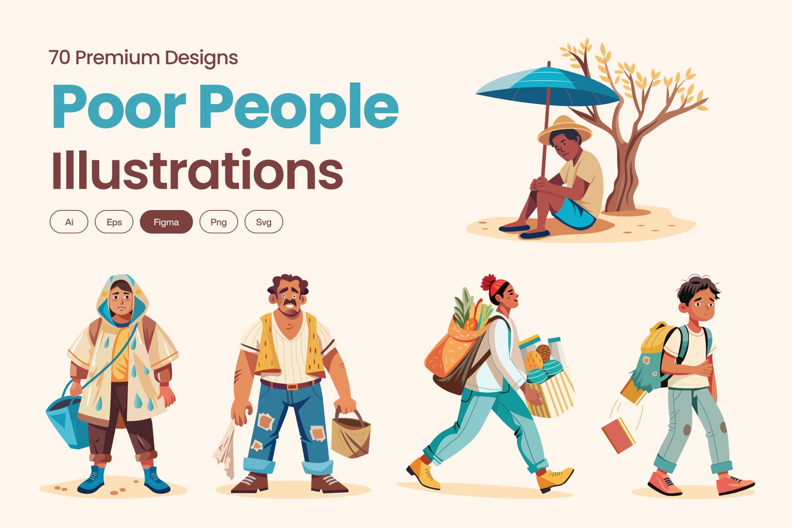 Illustration Poor People