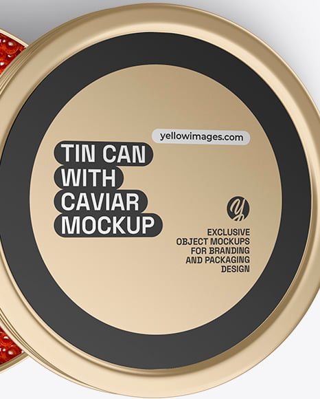 Tin Can with Red Caviar Mockup