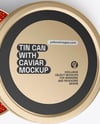 Tin Can with Red Caviar Mockup