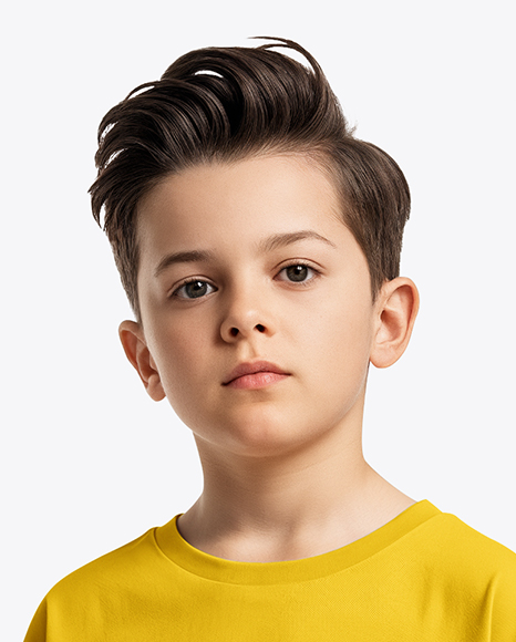 Boy Wearing T-Shirt and Cargo Shorts with Skateboard Mockup