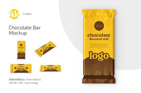 Chocolate Bar Mockup Set