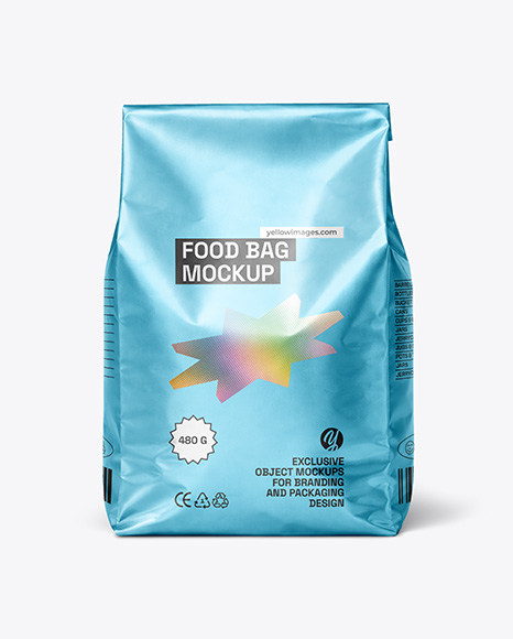 Metallic Food Bag Mockup