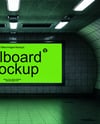 Billboard in Underground Passage Mockup