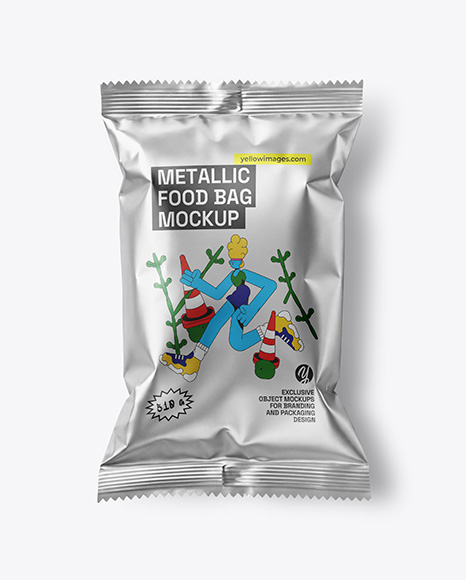 Metallic Food Bag Mockup