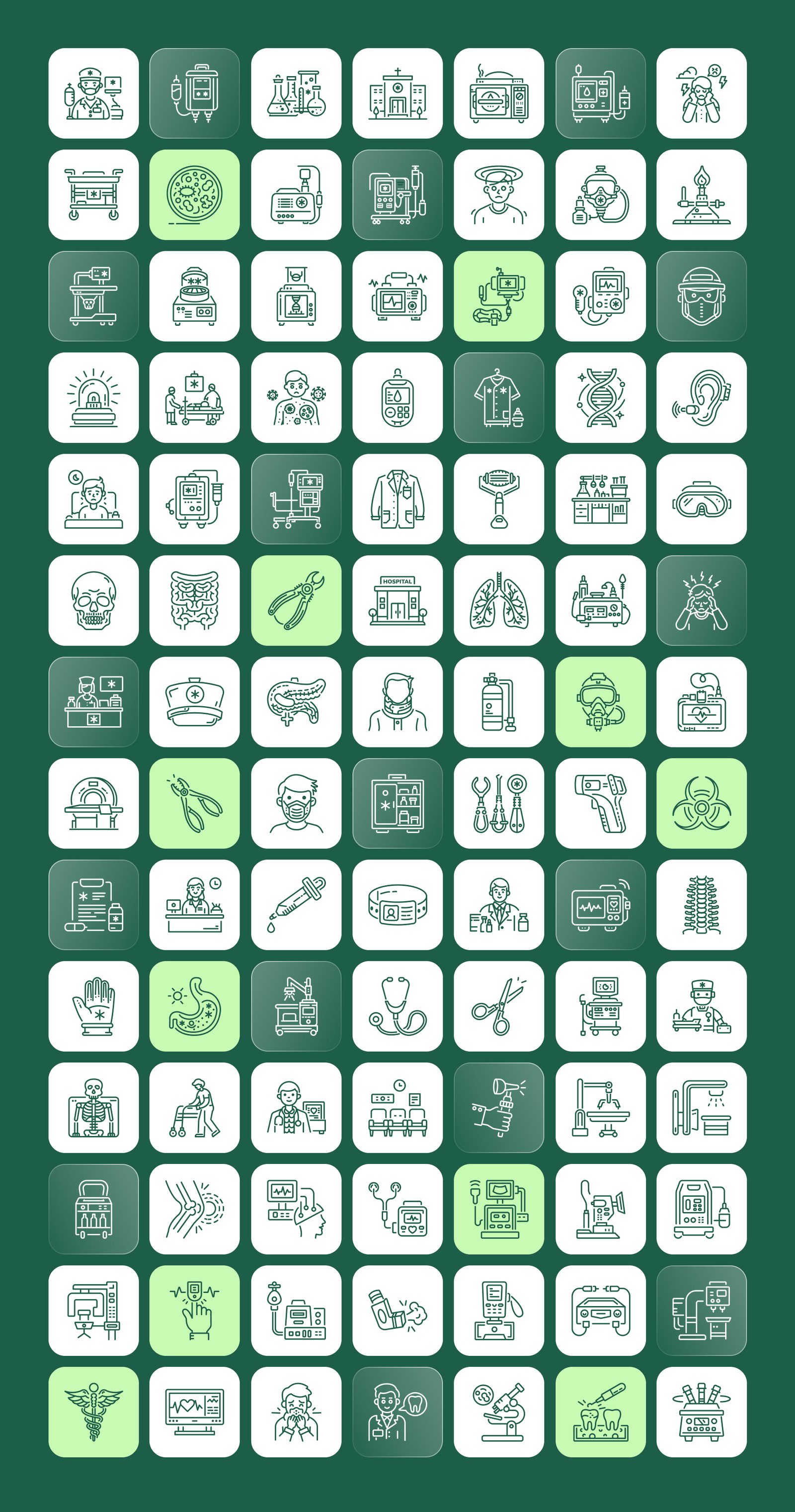 Medical Treatment Icons Set