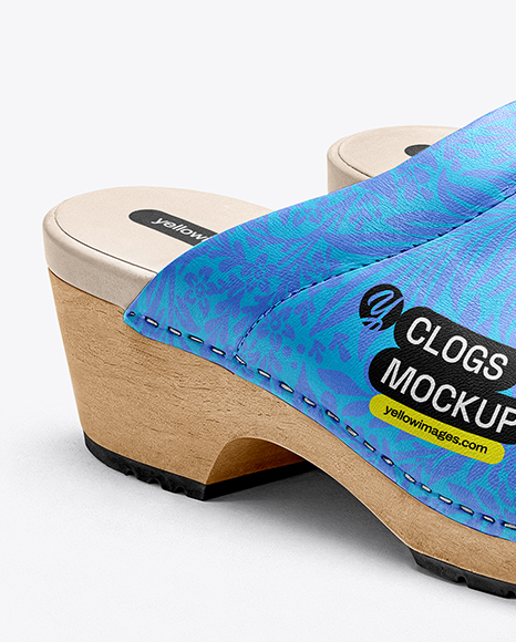 Pair of Leather Clogs Mockup