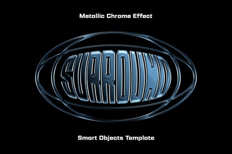 Colorful Metallic Chrome Text & Logo Effect - Chrome effect