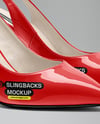 Pair of Glossy Slingbacks Mockup