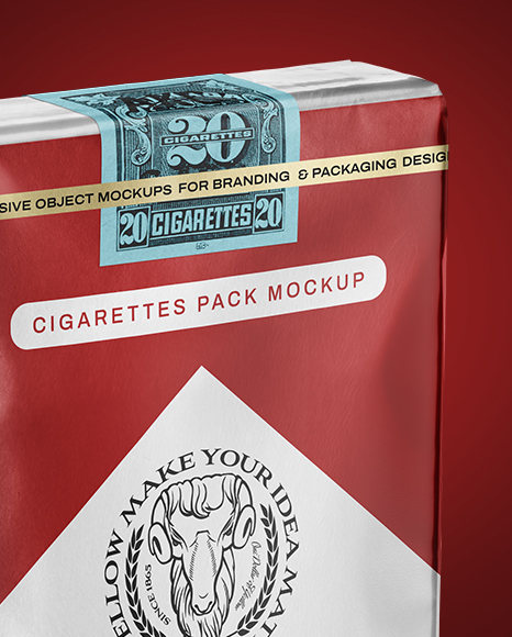 Soft Cigarette Pack Mockup - Half Side View
