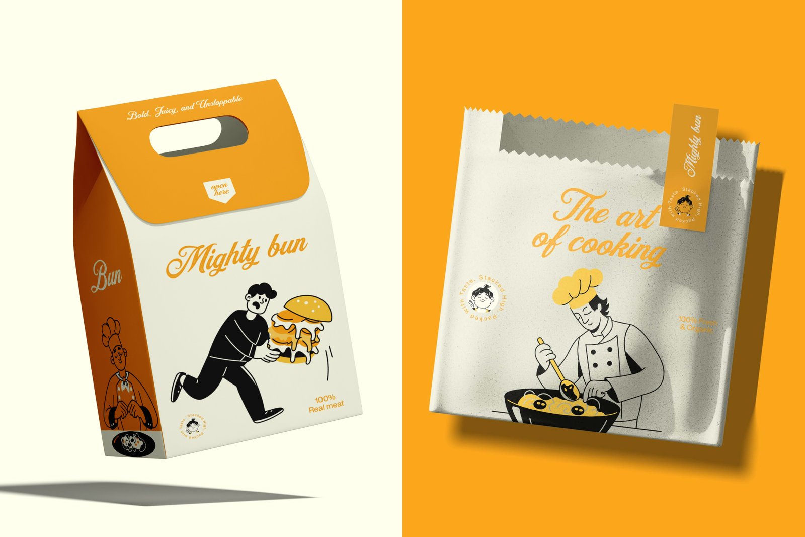 Food and Delivery Illustrations Set