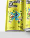 Three Glossy Metallic Cans Mockup