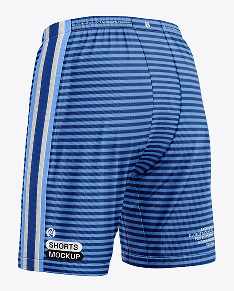Shell Shorts Mockup - Back Half Side View