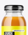 Clear Glass Bottle With Apple Juice Mockup
