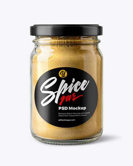 Glass Jar with Ground Ginger Mockup - Realistic mockups