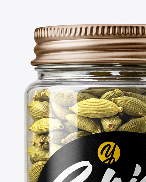 Plastic Jar with Cardamom Pods Mockup