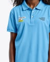 Young Black Woman Wearing Tennis Polo Shirt and Shorts Mockup