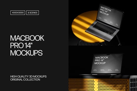 Macbook Pro 14" Mockups - Device Mockups